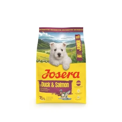 Abbildung von JOSERA Mini Junior Ente &amp; Lachs (1 x 3 kg) Premium Trockenfutter für wachsende Hunde bis 10 kg ab der 6. Woche Welpenfutter zur optimalen Entwicklung kleine Kroketten glutenfrei 1er Pack