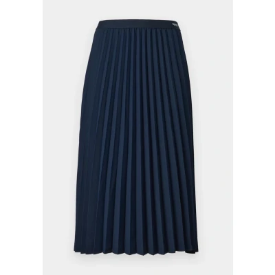 Abbildung von Tommy Hilfiger Fluid Pleated PULL ON MIDI Skirt Alinienrock, Damen, Größe: 46, Dark night navy