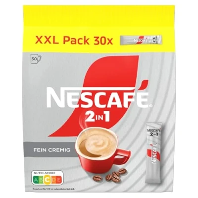 Abbildung von NESCAFÉ 2in1 XXL Pack 30 Sticks, löslicher Bohnenkaffee mit Creamer, Instant Kaffee aus erlesenen Kaffeebohnen, 1er (30 Sticks à 8g)
