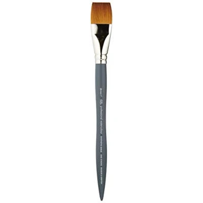 Abbildung von Winsor &amp; Newton 5011625 Professional Aquarellpinsel, Malpinsel für Aquarellfarben mit synthetischen Fasern, ergonomischer Griff, langlebig formstabil, kurze Stiel Ein Strich Pinsel 1&quot;
