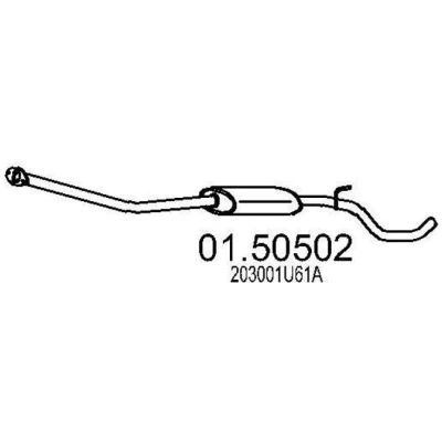 Abbildung von MTS 01.50502 Mittelschalldämpfer 1800 NISSAN: Note I