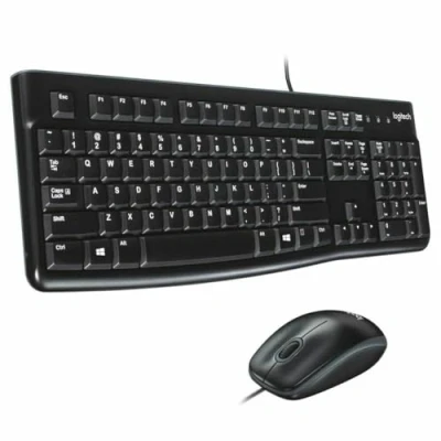 Abbildung von Logitech MK120 Kabelgebundenes Set mit Tastatur und Maus für Windows, Portugiesisches QWERTY Layout Schwarz