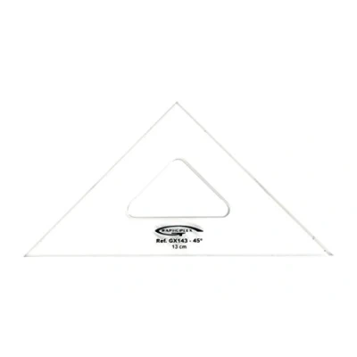 Abbildung von Graphoplex Zeichendreieck, 45 3 Kanten Rechte transparent 13 cm durchsichtig