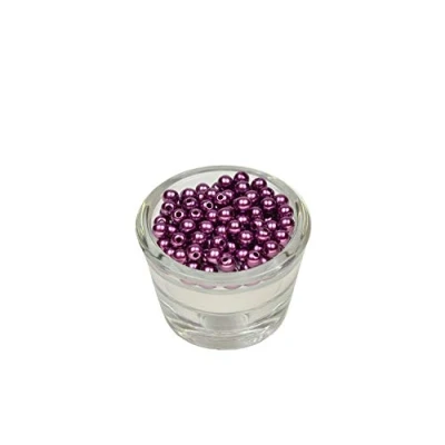 Abbildung von 100 Perlen 6mm Pflaume 473 // Kuststoff Bastelperlen Drahtsterne Wachsperlen Perlenkette