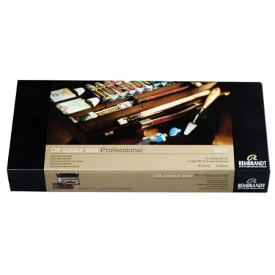 Abbildung von Rembrandt Oil colour wooden box set Professional 12 x + 1 60 ml accessories