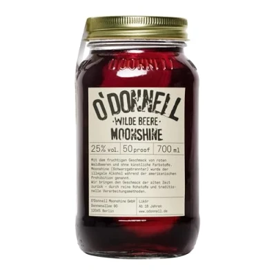 Abbildung von O&#039;Donnell Moonshine “Wilde Beere Likör (700 ml) I Vegan Natürliche Zutaten Premium Schnaps nach amerikanischer Tradition 25% Vol. Alkohol Mason Jar Geschenkidee