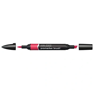 Abbildung von Winsor &amp; Newton 0204170 BrushMarker ( Für Zeichnungen, Kalligraphie, Design und Layouts, streifenfreies Zeichnen mit Keil Pinselspitze) rubin