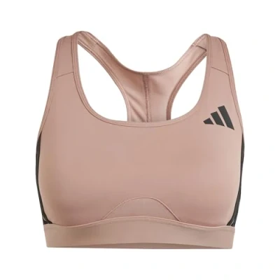 Abbildung von adidas Performance Powerreact Train Medium Support 3STRIPES BRA Sportbh mit mittlerer Stützkraft, Damen, Größe: XSxA B, Warm clay/black