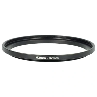 Abbildung von vhbw Step Up Ring Adapter von 62 mm auf 67 für Kamera Objektiv Filteradapter, Metall, Schwarz