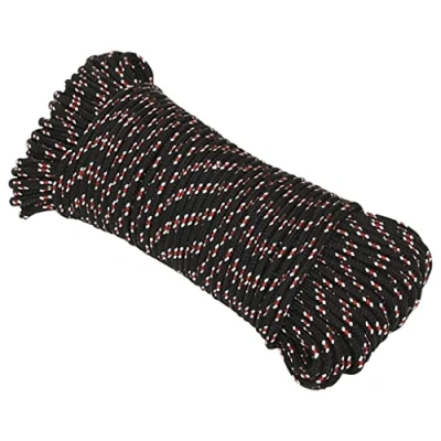 Abbildung von vidaXL Bootsseil Ankerleine Festmacher Tauwerk PP Leine Seil Tau Polypropylenseil Geflochten Flechtleine Schwarz 4mm 100m Polypropylen