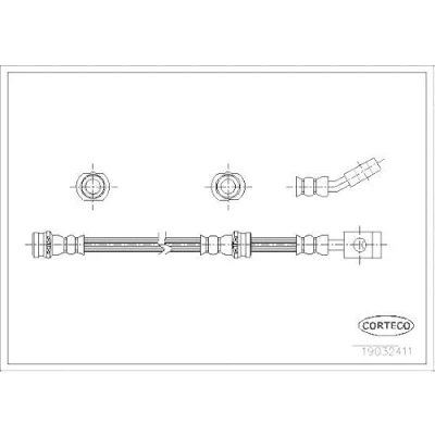 Abbildung von CORTECO 19032411 Bremsschläuche Vorderachse 543 NISSAN: Vanette Cargo Kastenwagen, Serena
