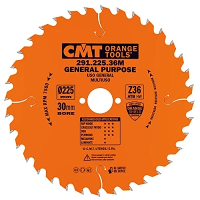 Abbildung von CMT ORANGE TOOLS 291.225.36M UNIVERSELL HANDKREISSÄGE QUERSCHNITT 225X2.8X30 Z=36 15 WECHSELZAHN