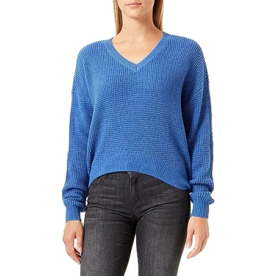 Abbildung von VERO MODA Damen VMLEANNA LS V Neck Short GA Boo Pullover, Beaucoup Blue, M