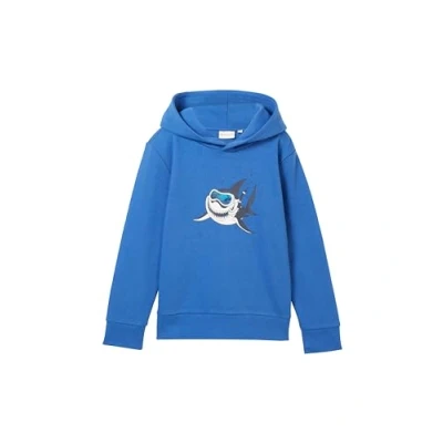 Abbildung von TOM Tailor MIT Motivprint Kapuzenpullover für Kinder, Größe: 92/98, Soft sapphire blue