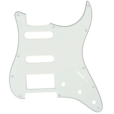 Abbildung von Musiclily HSS 11 Löcher Strat Schlagbrett Pickguard für Fender American/Mexican Standard Stratocaster Modern Style E Gitarre,3 lagig Pergament