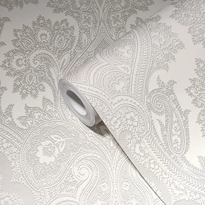 Abbildung von living walls Vliestapete &quot;My Home My Spa&quot;, Barock ornamental Glitzermuster, Tapete Ornament Muster glitzernd, Hintergrund matt glatt Vlies
