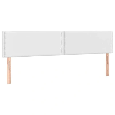 Abbildung von vidaXL LED Kopfteil, Bettkopfteil mit Holzbeinen, Höhenverstellbar Polsterkopfteil für Bett, Betthaupt Bettzubehör Schlafzimmer, Weiß 200x5x78/88cm Kunstleder