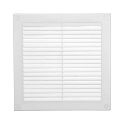 Abbildung von Vent Systems 200x200 mm Weiße Lüftungsabdeckung flache, quadratische Lüftungsschlitze Integrierter Insektenschutz HVAC Lüftungsöffnungen für Badezimmer, Heimbüro