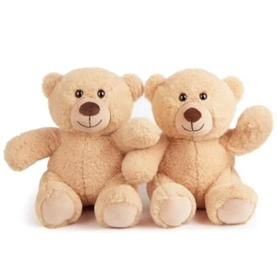 Abbildung von LotFancy Teddybär Plüschtier Kuscheltiere 25 cm, 2 Stück Teddy Bären Klein Braunbär Süße Stofftier Spielzeug, Geschenke für Kinder Mädchen Freundin, Geburtstag Valentinstag, Hellbraun
