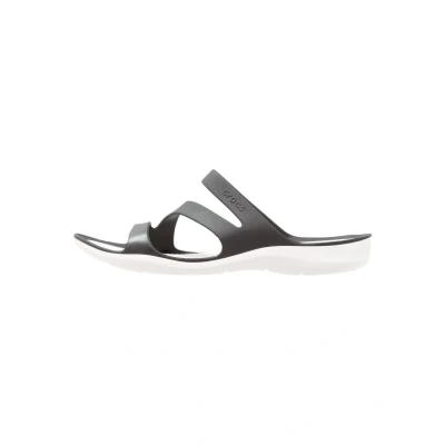 Abbildung von Crocs Swiftwater Pantolette flach, Damen, Größe: 41/42, Black/white Schuhe