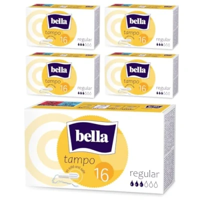 Abbildung von bella Tampo Tampons Regular: Regular mit Easy Twist System, 5er Pack (5 x 16 Stück), perfekt für Anfängerinnen