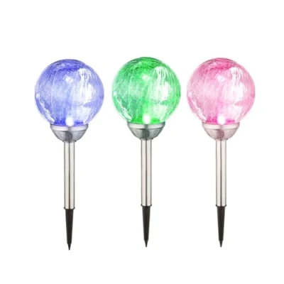 Abbildung von GLOBO LIGHTING LED Gartenleuchte, Leuchtmittel fest verbaut, Farbwechsel, 3er Set RGB Solar Leuchten Steck Lampen Beleuchtungen Glas Kugel