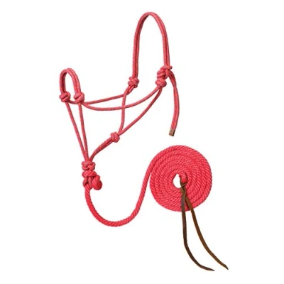 Abbildung von Weaver Leather Diamant Halfter und Leine, geflochtenes Seil, helles Rosa/Gold/Türkis, durchschnittliches Pferd