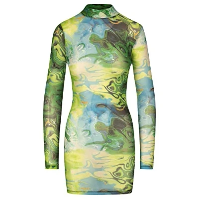 Abbildung von APART Fashion Damen Kleid, Grün Multicolor, 38 EU