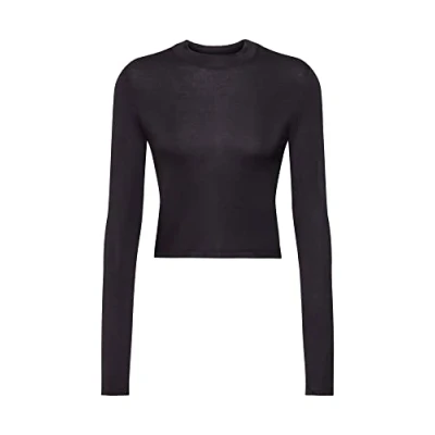 Abbildung von edc by Esprit Langarmshirt, Damen, Größe: Large, Black