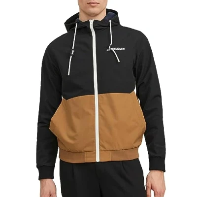 Abbildung von Jack &amp; Jones Jjerush Blocking HOOD Leichte Jacke, Herren, Größe: Medium, Black/white