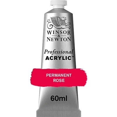 Abbildung von Winsor &amp; Newton 2320502 Professional Acrylfarbe in Künstlerqualität, hohe Farbbrillanz Deckkraft, Archivqualität, 60ml Tube Permanentrosa