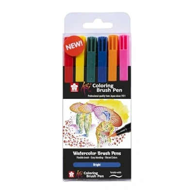 Abbildung von Sakura Koi Colouring Brush Pen, 6 teiliges Set, leuchtende Farben