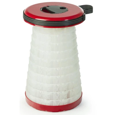 Abbildung von SITTOGLOW by WEDO 2126102 Teleskophocker mit LED Beleuchtung 3 Beleuchtungsstufen 42 cm Höhe höhenverstellbar in 10 Stufen Schultergurt 150 kg Tragkraft TÜV &amp; GS 1,28 rot