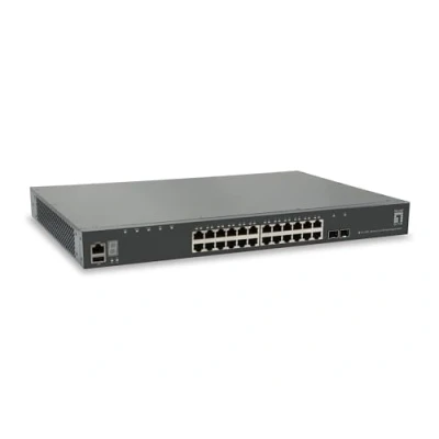 Abbildung von Digital data communication LevelOne 28 Port L3 Manag.GiB Switch 2 SFP+