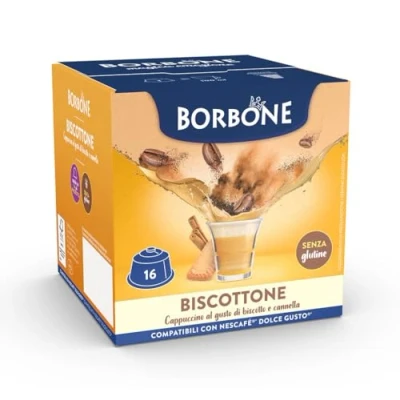 Abbildung von CAFFÈ BORBONE 64 Kapseln Nescafe Dolce Gusto Sugar Daddy Kindergetränk Schokodrink Biscuit L&#039;Emporio Kaffee
