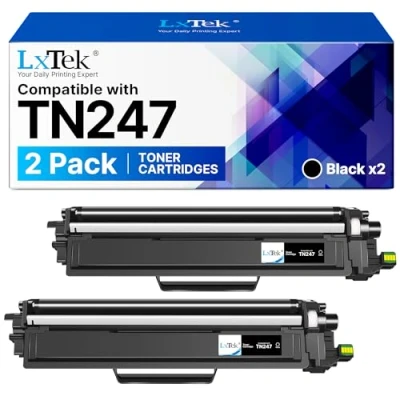 Abbildung von LxTek TN247 TN 247BK Tonerkartusche Kompatibel für Brother 243CMYK 243 TN243 247 Toner MFC L3750CDW L3770CDW L3710CW DCP L3550CDW L3510CDW HL L3210CW (2 Schwarz)