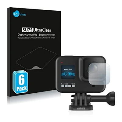 Abbildung von Savvies 6 Stück Schutzfolie für GoPro Hero 8 Black (Linse) Displayschutz Folie Ultra Transparent