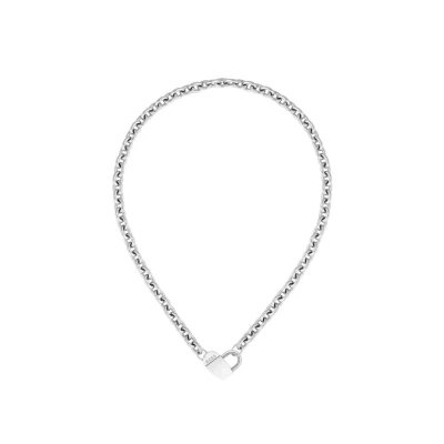 Abbildung von BOSS SS WITH Stamped Monogram Heart Halskette, Damen, Größe: One Size, Silver coloured