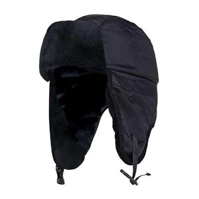 Abbildung von HEAT HOLDERS Herren warm Winter gefüttert wasserdicht schwarz fliegermütze (Black (Trapper), Small/Medium)