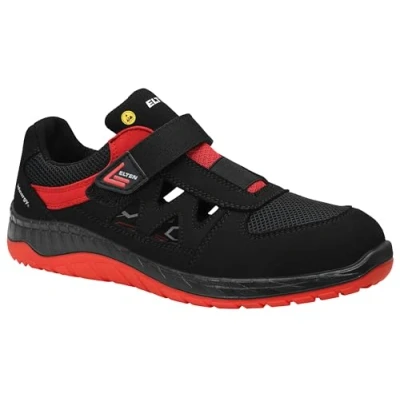 Abbildung von ELTEN Sicherheitsschuhe LONNY red Easy ESD S1P, Herren, Textil, Stahlkappe, leicht, sportlich, Schwarz/Rot, Größe: 43