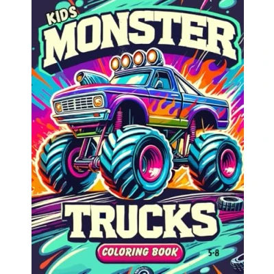 Abbildung von kids Monster Trucks coloring book: Age 5 8 big wheels (kids Truck Adventures)