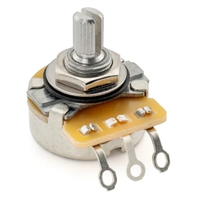 Abbildung von CTS 450 Serie A250K Split Shaft Potentiometer Audio Taper Logarythmisch Poti für E Gitarre oder Bass, 10% Toleranz