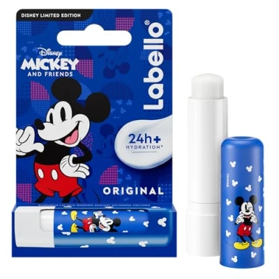 Abbildung von LABELLO Mickey Mouse Limited Edition Disney (1 x 5,5 ml), Feuchtigkeitsspendender Lippenbalsam für Kinder, pflegender mit langanhaltender Feuchtigkeit