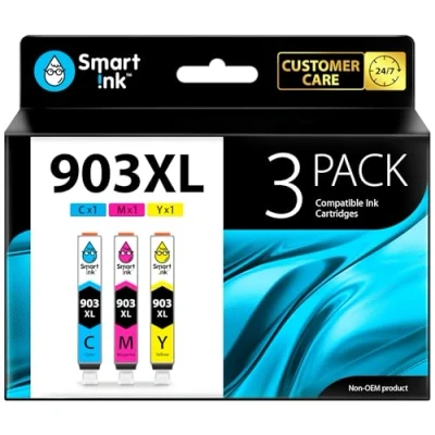 Abbildung von Smart Ink Kompatible Druckerpatronen als Ersatz für HP 903 XL 903XL (Blau, Rot, Gelb) 3 Multipack mit Neuester Chipversion Kompatibel Officejet Pro 6960 6970 All in One 6950 Drucker