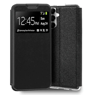 Abbildung von Cool Flip Cover Schutzhülle für Samsung A057 Galaxy A05s Glatt Kunstleder Schwarz