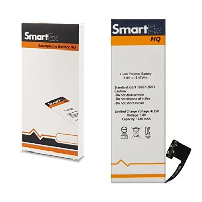 Abbildung von Smartex® Li Ion Ersatz Akku/Batterie kompatibel mit iPhone 5/1440 mAh Akku ohne Ladezyklen 24 Monate Garantie