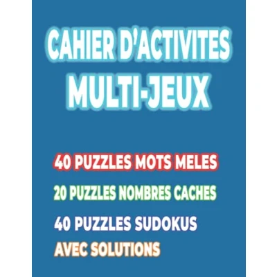 Abbildung von Cahier d&#039;activité multi jeux: livre multijeux adulte pour et séniors mots mêlés nombres cachés sudoku idée de cadeau