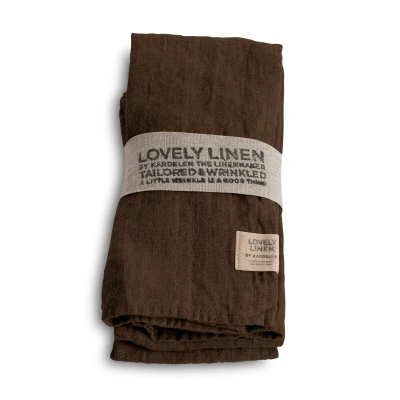 Abbildung von Lovely Linen Serviette Leinen chocolate 45 x cm 1Stk.