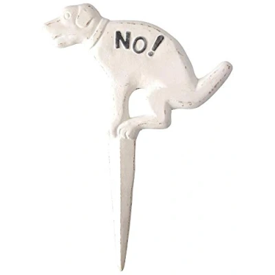 Abbildung von Hundeschild Kacke nein! weiß l2b24h33 Esschert Design