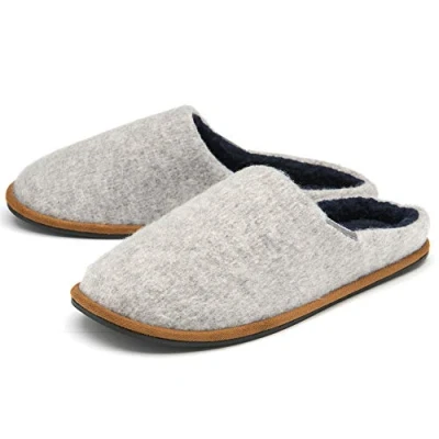 Abbildung von Dunlop Mens Hausschuhe Bequem Slip On Pantolettenschuhe Faux Fur Lined Felt Gedächtnisschaum Größens EU 41 46